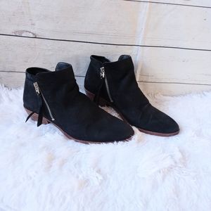 Sam Edelman Ankle Boots Size 7.5 Black Leather Zip Sides Bootie
